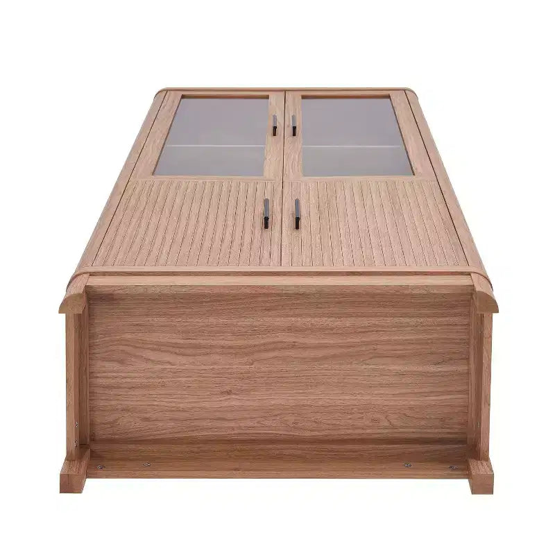 Libreria Manhattan Comfort Jodie 67.6 con 6 Ripiani Regolabili e Ante in Vetro Temperato