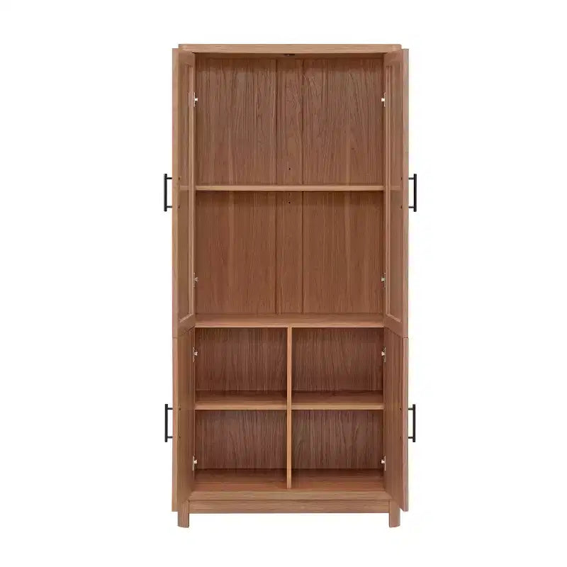 Libreria Manhattan Comfort Jodie 67.6 con 6 Ripiani Regolabili e Ante in Vetro Temperato