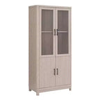 Libreria Manhattan Comfort Jodie 67.6 con 6 Ripiani Regolabili e Ante in Vetro Temperato