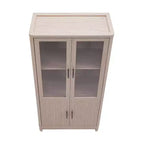 Libreria Manhattan Comfort Jodie 67.6 con 6 Ripiani Regolabili e Ante in Vetro Temperato