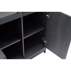 Libreria Manhattan Comfort Jodie 67.6 con 6 Ripiani Regolabili e Ante in Vetro Temperato