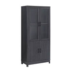 Libreria Manhattan Comfort Jodie 67.6 con 6 Ripiani Regolabili e Ante in Vetro Temperato