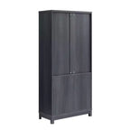 Libreria Manhattan Comfort Jodie 67.6 con 6 Ripiani Regolabili e Ante in Vetro Temperato