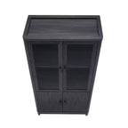 Libreria Manhattan Comfort Jodie 67.6 con 6 Ripiani Regolabili e Ante in Vetro Temperato
