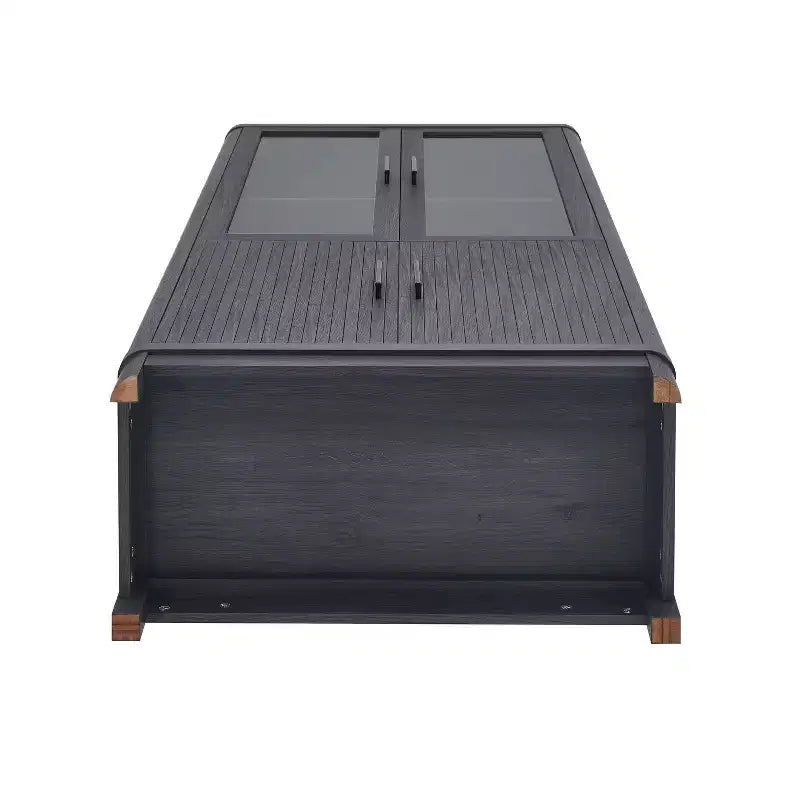 Libreria Manhattan Comfort Jodie 67.6 con 6 Ripiani Regolabili e Ante in Vetro Temperato