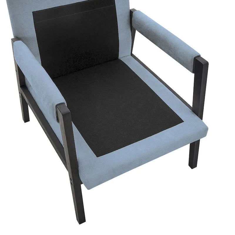 Poltrona d'accento in ciniglia Mid-Century Modern con cuscino schienale rimovibile e gambe in legno di acacia – Giallo / Arancione / Blu / Grigio / Bianco, Singola