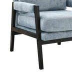 Poltrona d'accento in ciniglia Mid-Century Modern con cuscino schienale rimovibile e gambe in legno di acacia – Giallo / Arancione / Blu / Grigio / Bianco, Singola