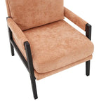 Poltrona d'accento in ciniglia Mid-Century Modern con cuscino schienale rimovibile e gambe in legno di acacia – Giallo / Arancione / Blu / Grigio / Bianco, Singola