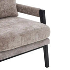Poltrona d'accento in ciniglia Mid-Century Modern con cuscino schienale rimovibile e gambe in legno di acacia – Giallo / Arancione / Blu / Grigio / Bianco, Singola