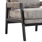 Poltrona d'accento in ciniglia Mid-Century Modern con cuscino schienale rimovibile e gambe in legno di acacia – Giallo / Arancione / Blu / Grigio / Bianco, Singola