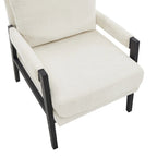 Poltrona d'accento in ciniglia Mid-Century Modern con cuscino schienale rimovibile e gambe in legno di acacia – Giallo / Arancione / Blu / Grigio / Bianco, Singola