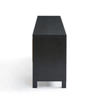 Mobile TV con ante in rattan stile retrò – Nero / Rovere rustico / Bianco, Singolo, Adatto a TV fino a 78"