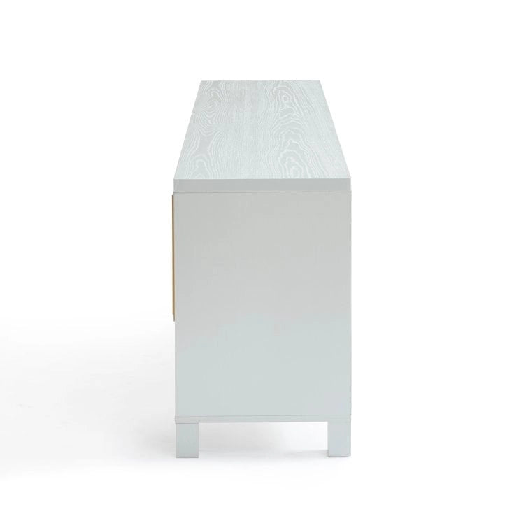 Mobile TV con ante in rattan stile retrò – Nero / Rovere rustico / Bianco, Singolo, Adatto a TV fino a 78"