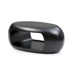 Tavolino moderno ovale in fibra di vetro – Nero / Bianco, S / M / L, Singolo