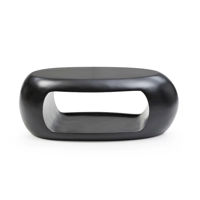 Tavolino moderno ovale in fibra di vetro – Nero / Bianco, S / M / L, Singolo