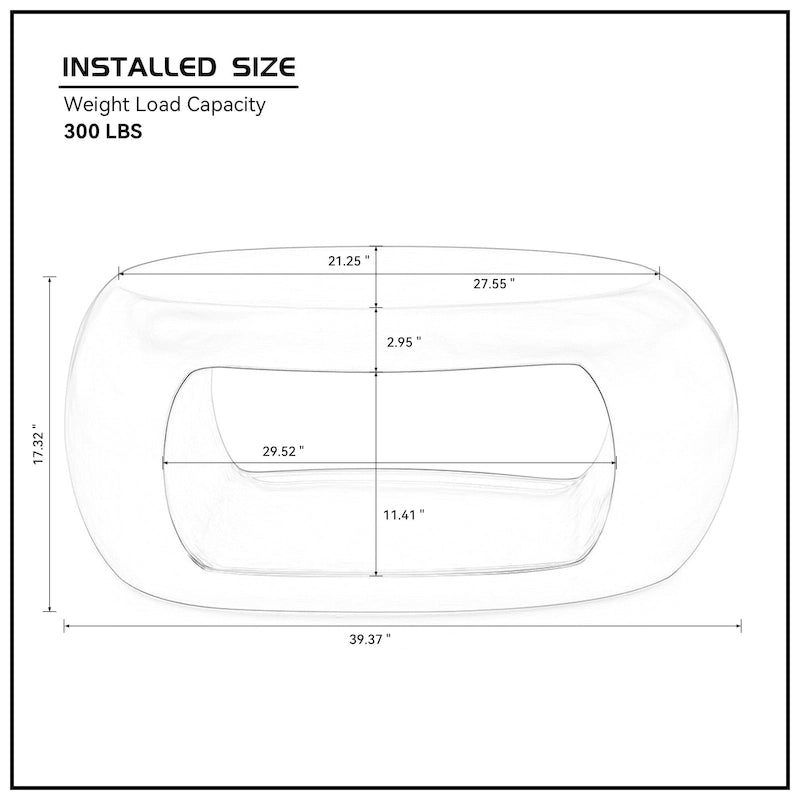 Tavolino moderno ovale in fibra di vetro – Nero / Bianco, S / M / L, Singolo