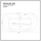 Tavolino moderno ovale in fibra di vetro – Nero / Bianco, S / M / L, Singolo