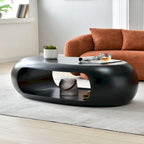 Tavolino moderno ovale in fibra di vetro – Nero / Bianco, S / M / L, Singolo