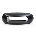 Tavolino moderno ovale in fibra di vetro – Nero / Bianco, S / M / L, Singolo