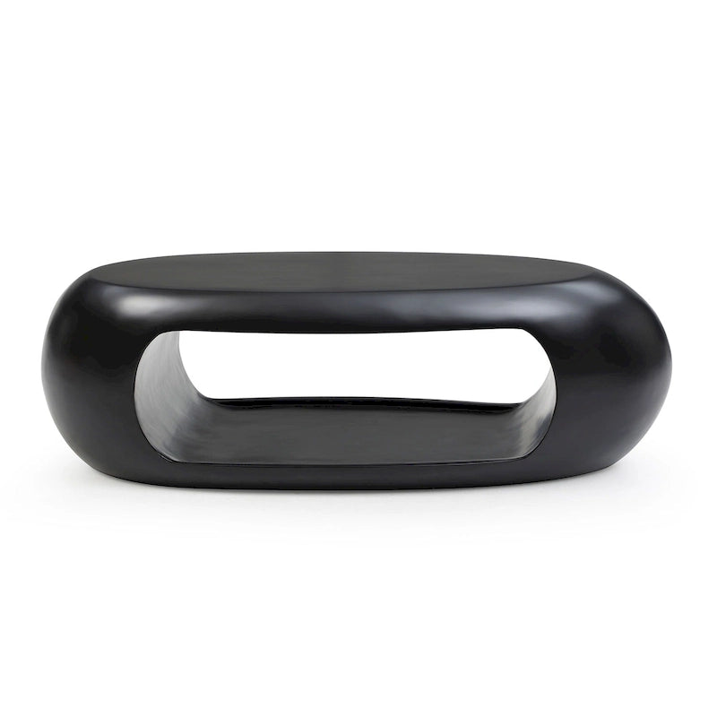 Tavolino moderno ovale in fibra di vetro – Nero / Bianco, S / M / L, Singolo