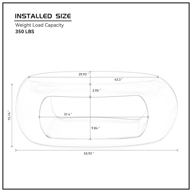Tavolino moderno ovale in fibra di vetro – Nero / Bianco, S / M / L, Singolo