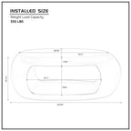 Tavolino moderno ovale in fibra di vetro – Nero / Bianco, S / M / L, Singolo