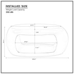 Tavolino moderno ovale in fibra di vetro – Nero / Bianco, S / M / L, Singolo
