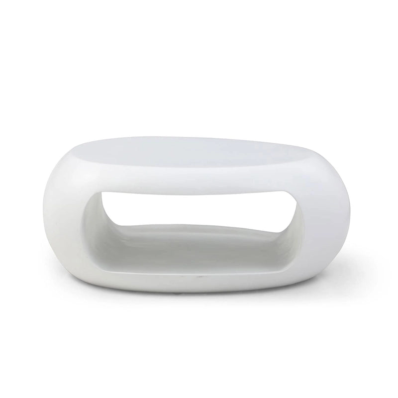 Tavolino moderno ovale in fibra di vetro – Nero / Bianco, S / M / L, Singolo
