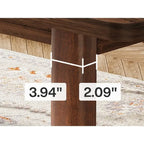 Tavolo da pranzo rettangolare in stile rustico da 160 cm con gambe in legno massello – Noce, per 4–6 persone