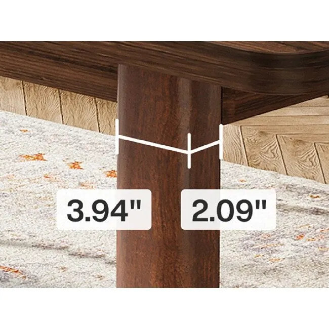 Tavolo da pranzo rettangolare in stile rustico da 160 cm con gambe in legno massello – Noce, per 4–6 persone