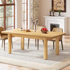 Tavolo da pranzo rettangolare in stile rustico da 160 cm con gambe in legno massello – Noce, per 4–6 persone