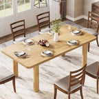 Tavolo da pranzo rettangolare in stile rustico da 160 cm con gambe in legno massello – Noce, per 4–6 persone