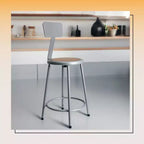 Sgabello da bancone in acciaio con schienale Felix Collection 24" di Hampden Furnishings