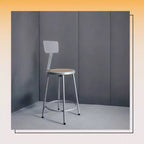 Sgabello da bancone in acciaio con schienale Felix Collection 24" di Hampden Furnishings