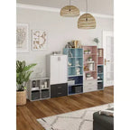 24/7 Shop At Home Libreria moderna a 3 ripiani impilabile e modulare Silkpath da 35,3 pollici