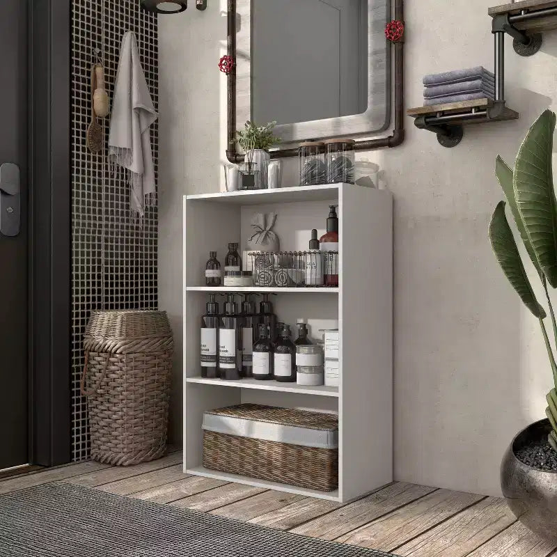 24/7 Shop At Home Libreria moderna a 3 ripiani impilabile e modulare Silkpath da 35,3 pollici