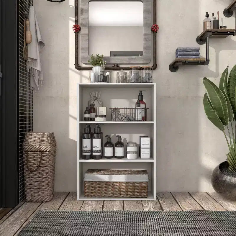 24/7 Shop At Home Libreria moderna a 3 ripiani impilabile e modulare Silkpath da 35,3 pollici