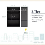 24/7 Shop At Home Libreria moderna a 3 ripiani impilabile e modulare Silkpath da 35,3 pollici