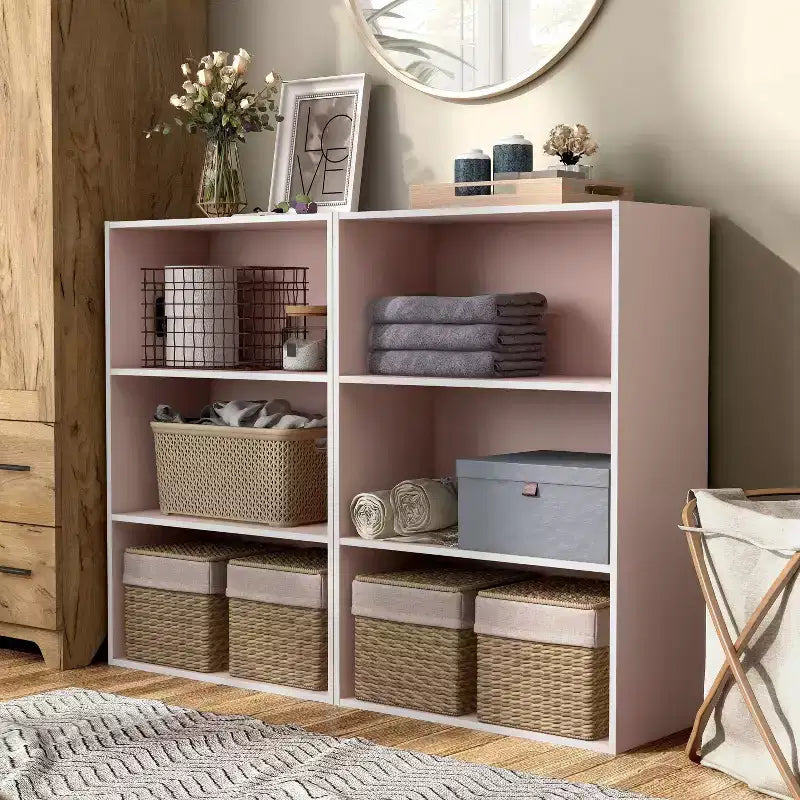 24/7 Shop At Home Libreria moderna a 3 ripiani impilabile e modulare Silkpath da 35,3 pollici