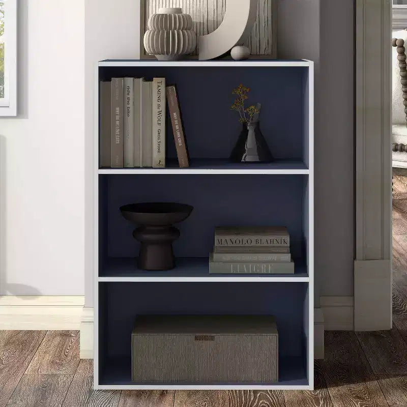 24/7 Shop At Home Libreria moderna a 3 ripiani impilabile e modulare Silkpath da 35,3 pollici