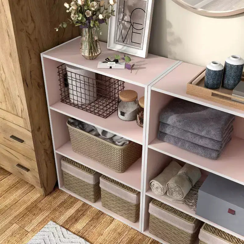 24/7 Shop At Home Libreria moderna a 3 ripiani impilabile e modulare Silkpath da 35,3 pollici