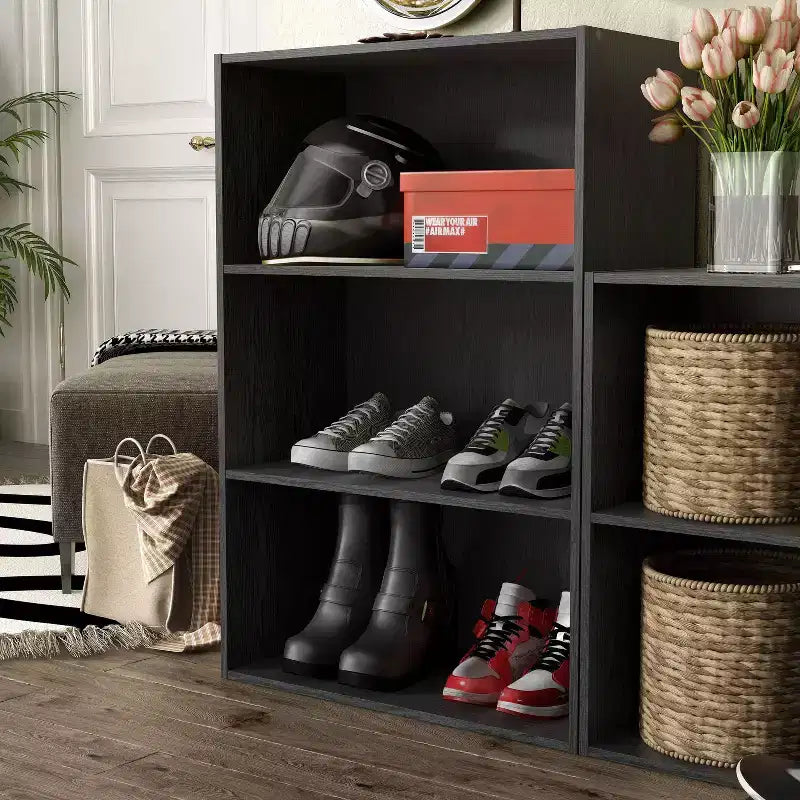 24/7 Shop At Home Libreria moderna a 3 ripiani impilabile e modulare Silkpath da 35,3 pollici