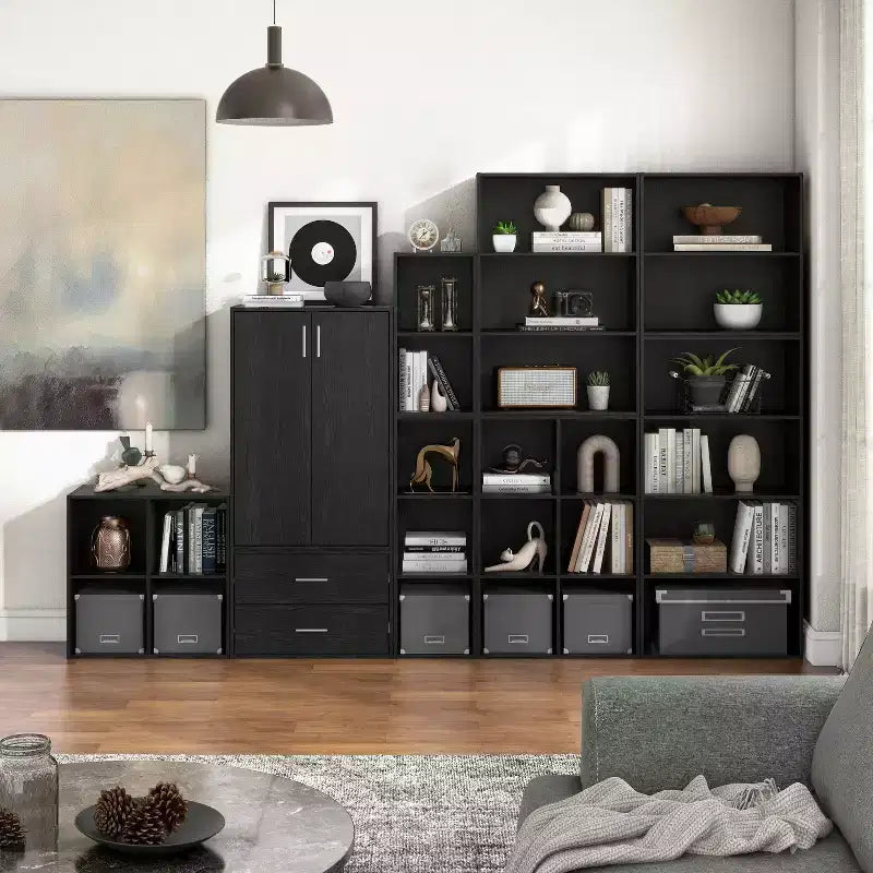 24/7 Shop At Home Libreria moderna a 3 ripiani impilabile e modulare Silkpath da 35,3 pollici
