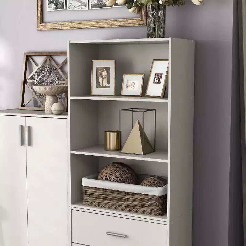 24/7 Shop At Home Libreria moderna a 3 ripiani impilabile e modulare Silkpath da 35,3 pollici