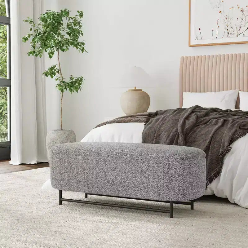 Panca contenitore HomePop Ellipse con gambe in metallo