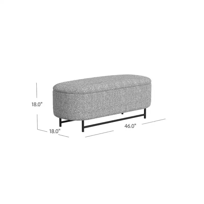 Panca contenitore HomePop Ellipse con gambe in metallo
