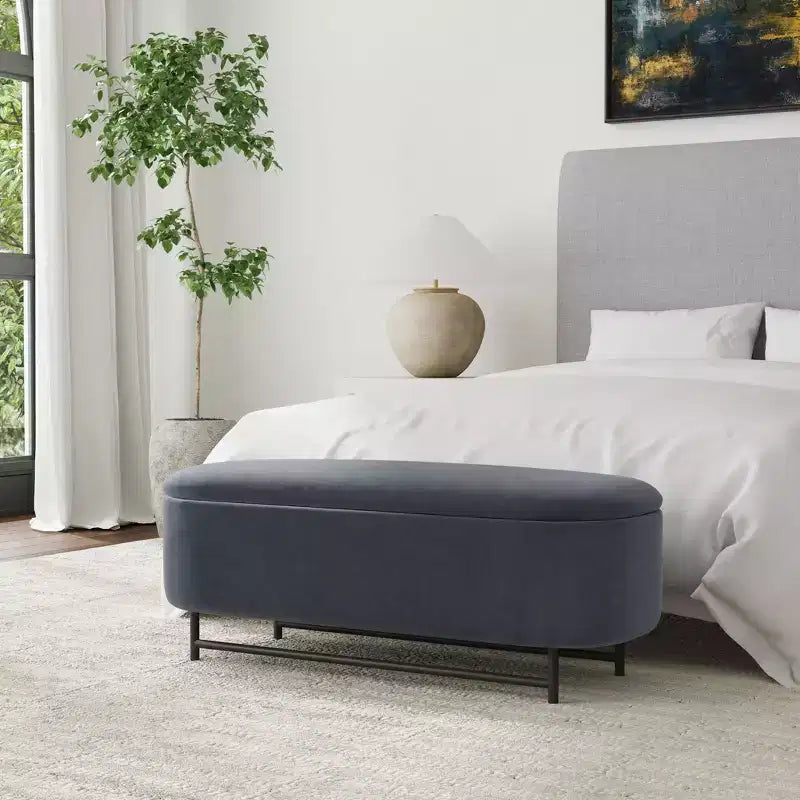 Panca contenitore HomePop Ellipse con gambe in metallo