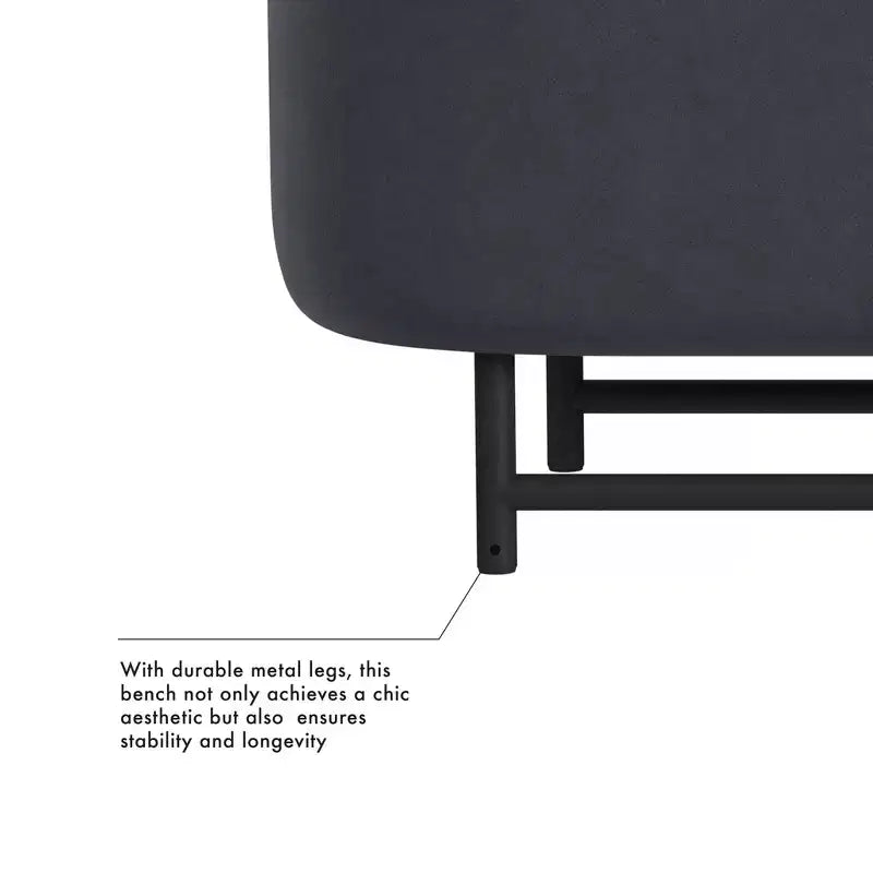 Panca contenitore HomePop Ellipse con gambe in metallo