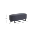 Panca contenitore HomePop Ellipse con gambe in metallo