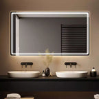 Specchio da trucco rettangolare a LED WallBeyond trasparente